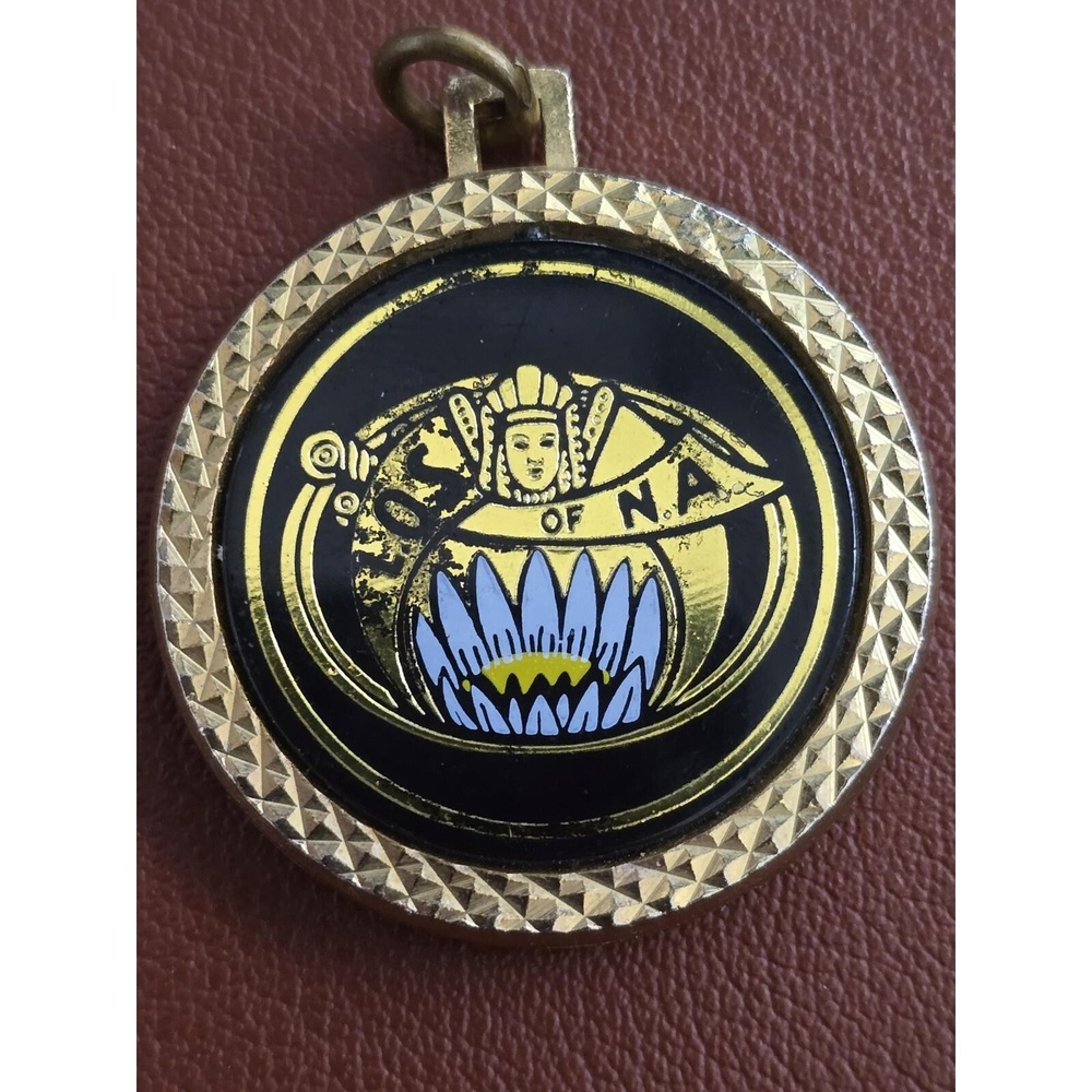 Los Of Na  Masonic Faux Bicentennial Gold Coin Pendant